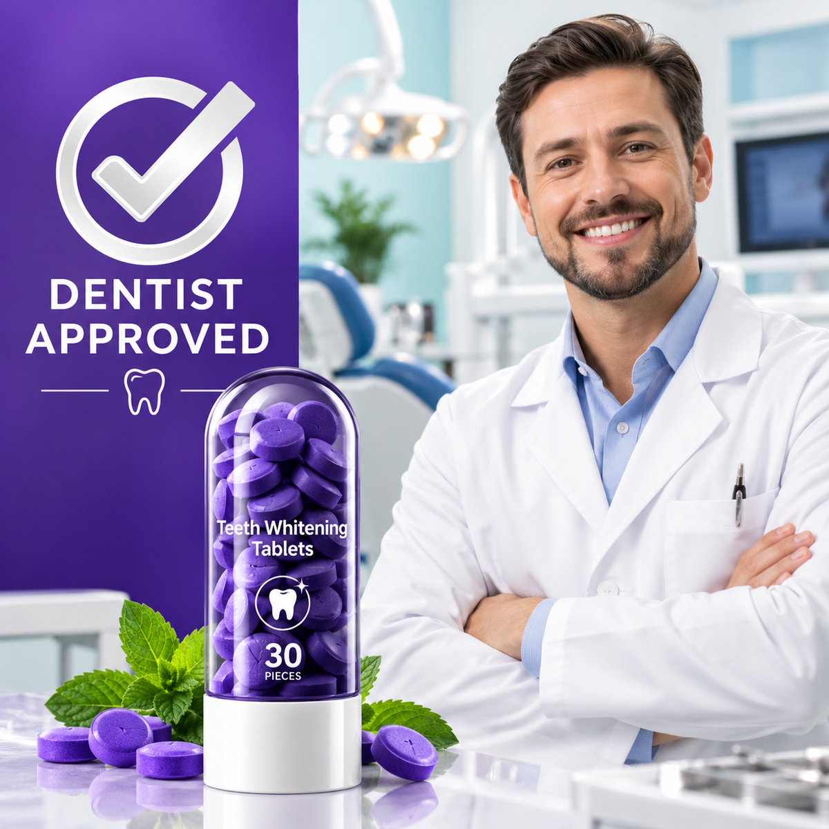 Purple Teeth Brightening Tablets