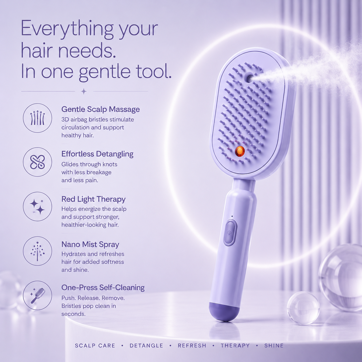 MistLuxe™ Hair Brush